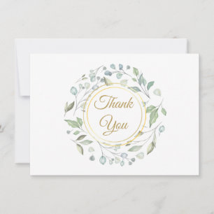 Elegante Grün-Gold-Schrift Dankeskarte