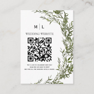 Elegante Grün-QR-Code-Beilage-Einladung Begleitkarte
