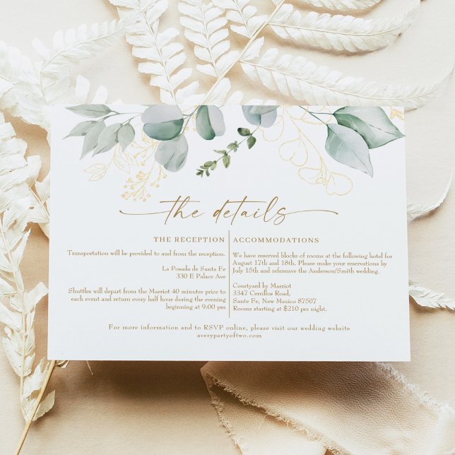 Elegante Grün- und Gold-Hochzeitskarte Einladung (Von Creator hochgeladen)