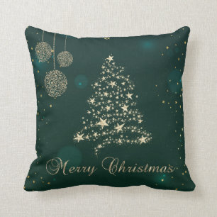 Elegante Grün, Unechter Goldener Weihnachtsbaum, S Kissen