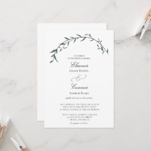 Elegante Grün-Weidenbogen-Hochzeitseinladung Einladung