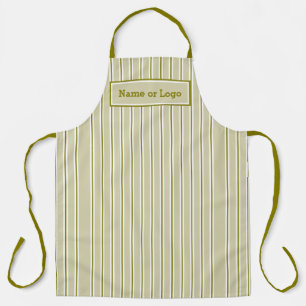 Elegante grün-weiß gestreifte Schürze