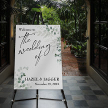 Elegante Grün Willkommen bei der Hochzeit des Zeic