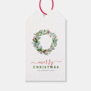 Elegante Grünanlagen Weihnachten Geschenkanhänger