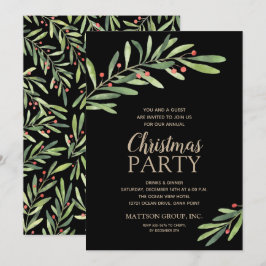 Elegante Grünanlagen Weihnachten Party Einladungen