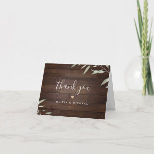 Elegante Gründer-Barn-Holz-Land-Hochzeit Dankeskarte