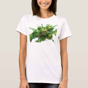 Elegante grüne abstrakte Apfel-Modekunst T-Shirt