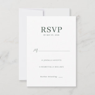 Elegante grüne Antwortkarte RSVP Karte