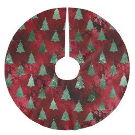 Elegante Grüne Bäume Weihnachten Polyester Weihnachtsbaumdecke