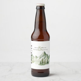 Elegante, grüne Berglandschaft Bierflaschenetikett