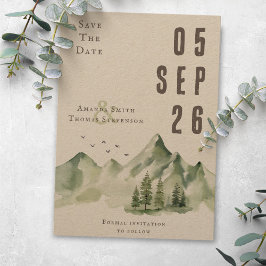 Elegante, grüne Berglandschaft Save The Date