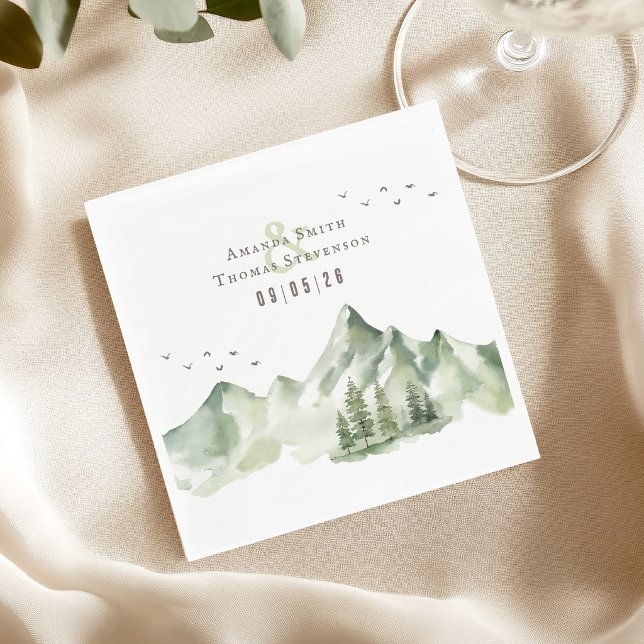 Elegante, grüne Berglandschaft Serviette (Von Creator hochgeladen)
