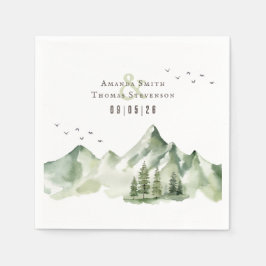 Elegante, grüne Berglandschaft Serviette