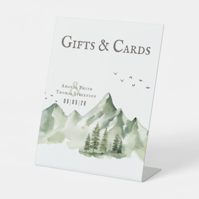 Elegante, grüne Berglandschaften - Geschenke & Kar Sockelschild (Vorderseite)