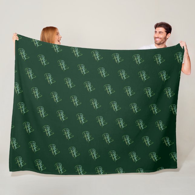 Elegante grüne Blanket mit ihrem Namen und ihrem A Fleecedecke (Beispiel)