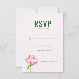 Elegante grüne Blumen-RSVP RSVP Karte