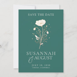 Elegante grüne Blumenhochzeit - Save-the-Date Save The Date