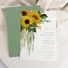Elegante grüne Blütenblumen Hochzeit Einladung