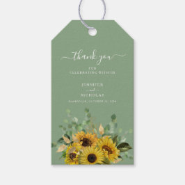 Elegante grüne Blütenblumen Hochzeit Geschenkanhänger