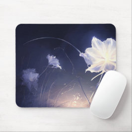 Elegante grüne botanische Blätter auf Beige Hinter Mousepad