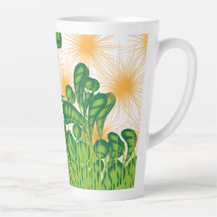 Elegante grüne botanische Latte-Macchiato-Tasse Milchtasse