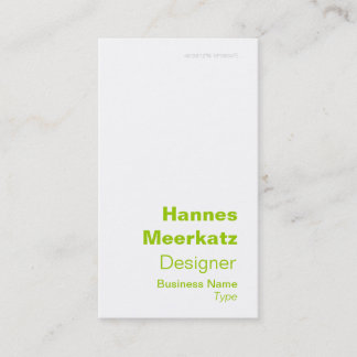 Elegante grüne Breite-und Länge-Visitenkarte Visitenkarte