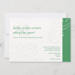 Elegante grüne Einladung, Caroline Wedding Einladung