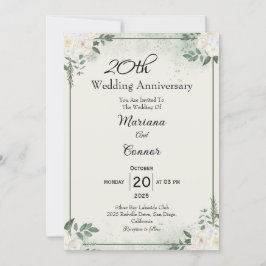 Elegante Grüne Einladungen zum Hochzeitstag