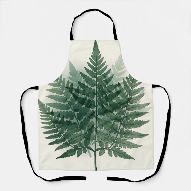 Elegante grüne Farnwedel Botanisch  Schürze (Vorderseite)