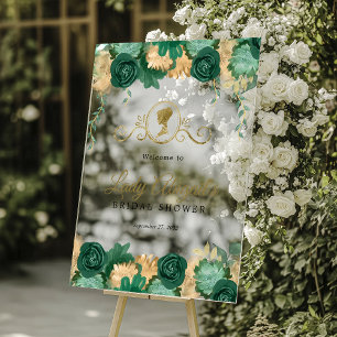 Elegante grüne florale viktorianische Brautparty Acrylschild