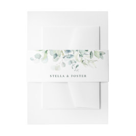 Elegante grüne Foliage Hochzeit Einladungsbanderole
