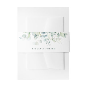 Elegante grüne Foliage Hochzeit Einladungsbanderole