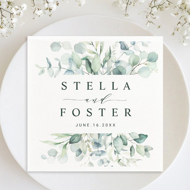 Elegante grüne Foliage Hochzeit Serviette (Von Creator hochgeladen)