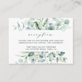 Elegante grüne Foliage Hochzeitsszenierung Begleitkarte