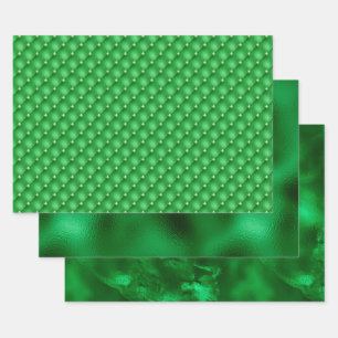 Elegante grüne Folie Geschenkpapier Set