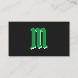 Elegante grüne Formen auf schwarzem Monogramm-3d-E Visitenkarte