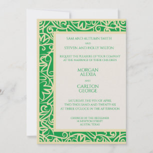 Elegante grüne Frühlings-Blumen-Hochzeitseinladung Einladung