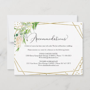 Elegante grüne geometrische Hochzeitsunterkünfte RSVP Karte