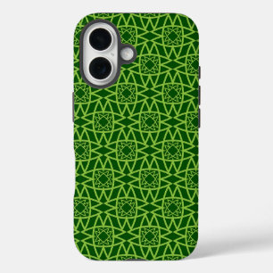 Elegante grüne geometrische Muster iPhone 16 Hülle