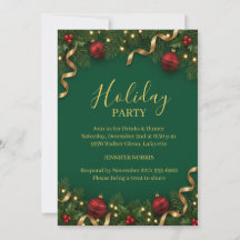 Elegante grüne goldene Weihnachtsfeier