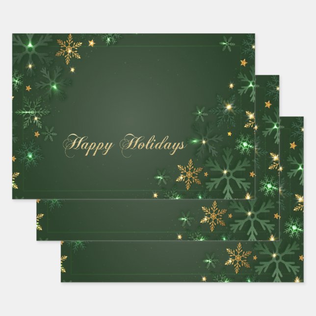 Elegante grüne Goldmedaille Geschenkpapier Set (Set)