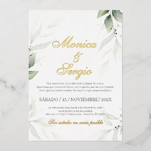 Elegante Grüne Hochzeit Einladung in Spanisch
