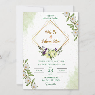 "Elegante Grüne Hochzeit: Inspiriert von der Natur Einladung