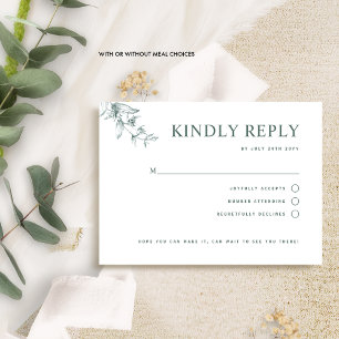 Elegante grüne Hochzeit mit/ohne UAWG RSVP Karte
