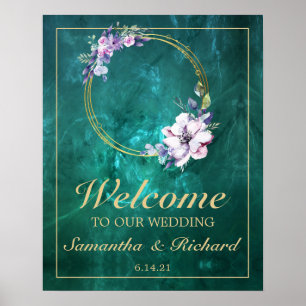 Elegante grüne Hochzeit Poster