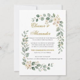 Elegante Grüne Hochzeits-Einladungsvorlage  Einladung