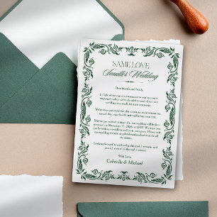 Elegante grüne Hochzeitsanzeige im reduzierten Sti Einladung