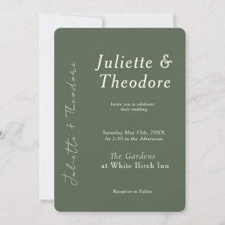 Elegante grüne Hochzeitseinladung Einladung