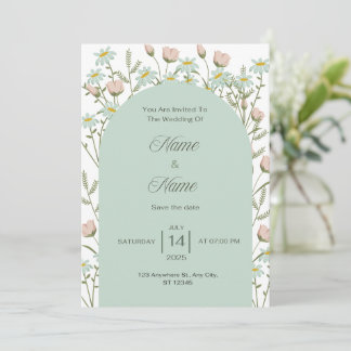 Elegante grüne Hochzeitseinladung Einladung