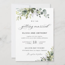 Elegante Grüne Hochzeitseinladung